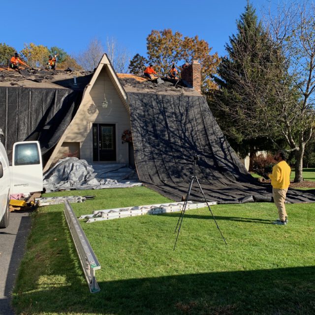 Roof Replacement with Drone Flying