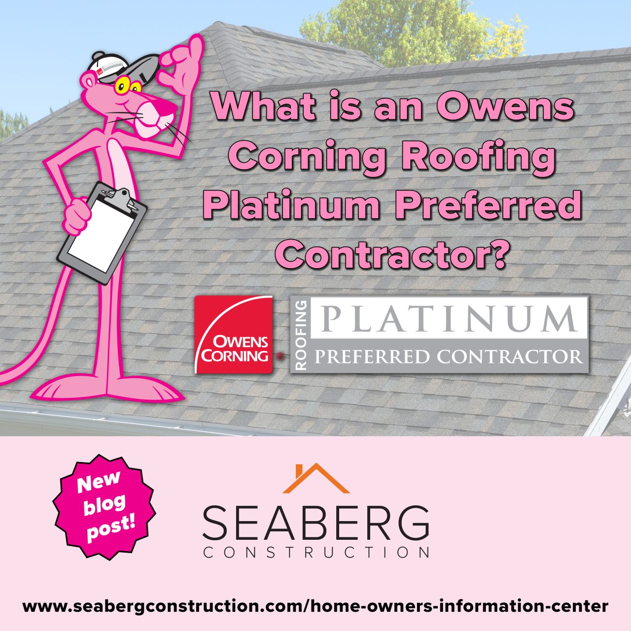 Owens Corning Roofing Platinum Preferred Contractor, pink panther, roofing ri, quality roofing ri, warranty, roof contractor, roof replacement, rhode island roofing