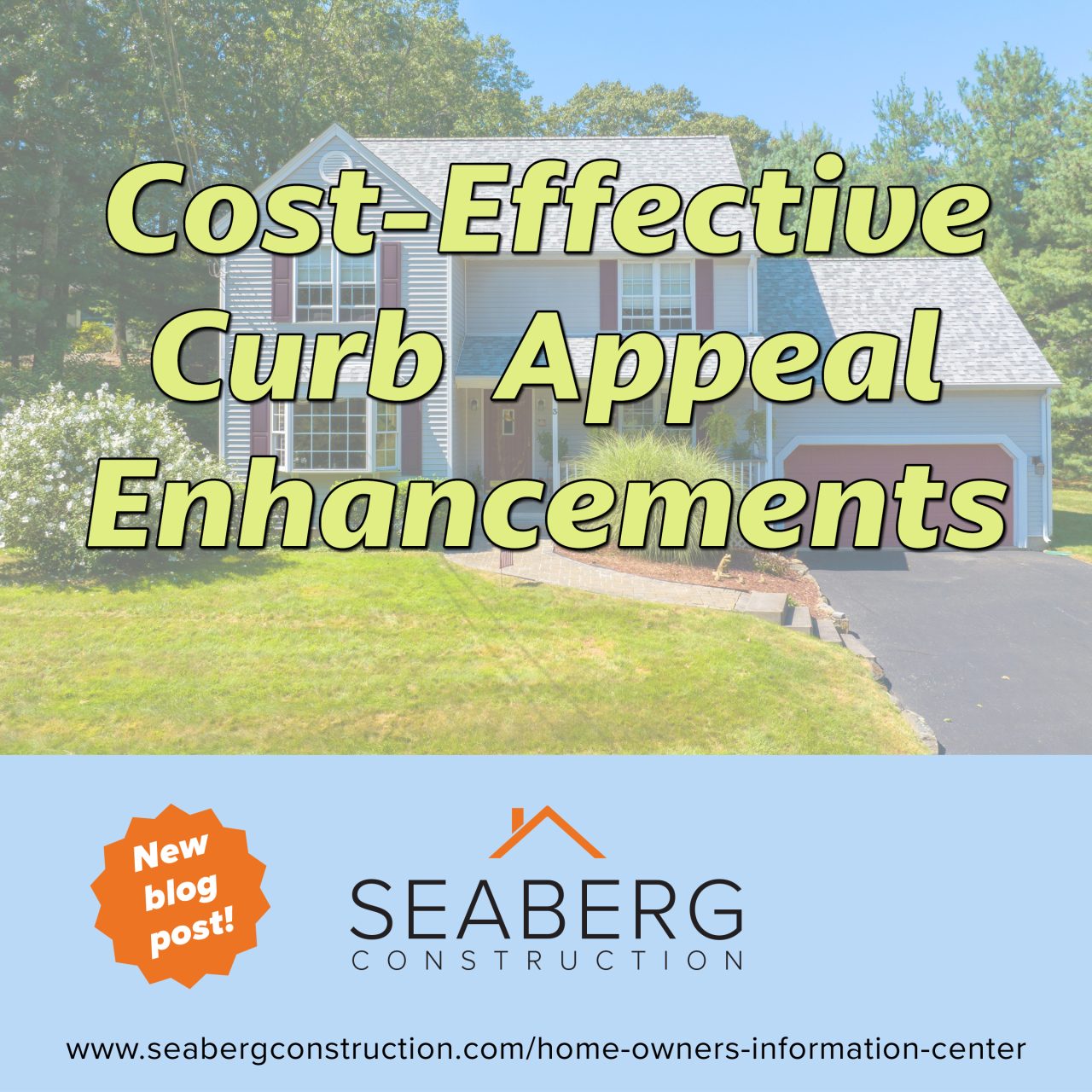 Seaberg Construction Blog: Cost-Effective Curb Appeal Enhancements, budget, home improvement, shutters, plants, landscaping, hardscaping, walkway, front door, windows, flowers