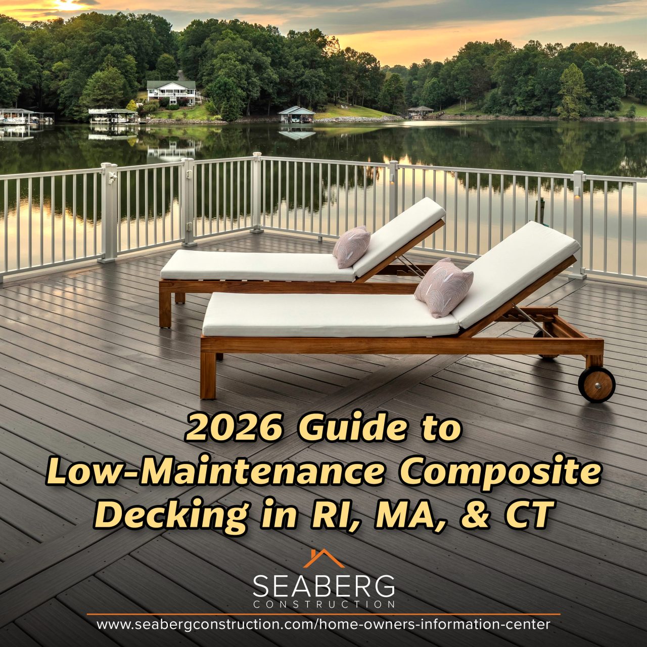 Rhode Island decking, deck builder RI, Trex composite decking MA, low-maintenance decks New England, 2026 home improvement trends, CT exterior renovations, Trex Biscayne, SunComfortable technology, sustainable decking, Seaberg Construction