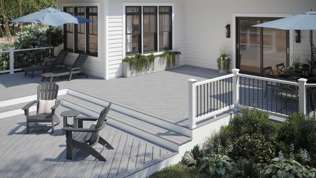 Rhode Island decking, deck builder RI, Trex composite decking MA, low-maintenance decks New England, 2026 home improvement trends, CT exterior renovations, Trex Biscayne, SunComfortable technology, sustainable decking, Seaberg Construction